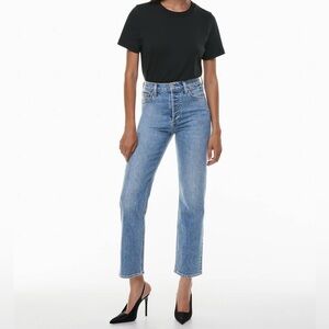 Denim Forum The Arlo Hi-Rise Straight Organic Cotton Jean Sz 25